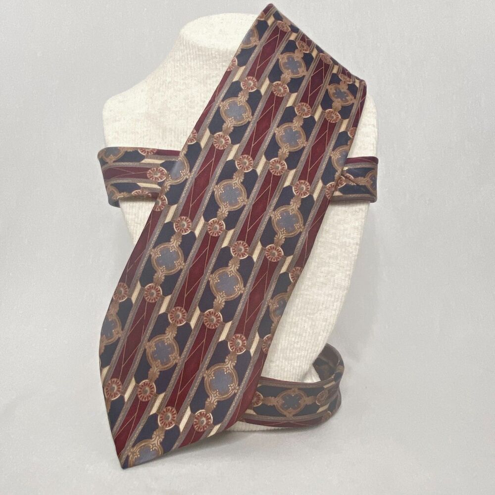 💎Heritage By Eitienne Aigner Mens Neck Tie Multicolor Baroque Style Pattern